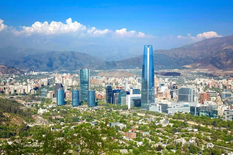 View of Santiago, Chile on a summer day
