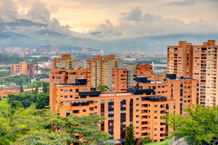 Medellin, El Poblado district cityscape