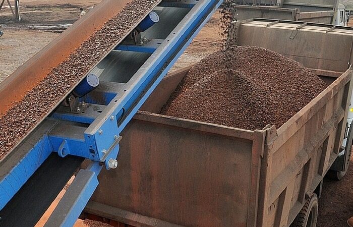 Rare Earth Metals in China going from conveyer into truck