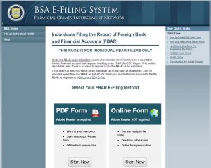 FBAR Form U.S. Department of Treasury