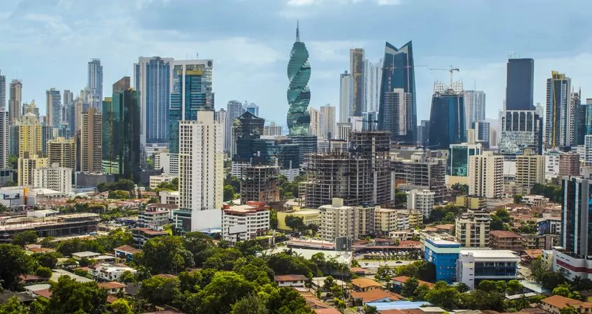 A panoramic view of Panama City's burgeoning skyline
