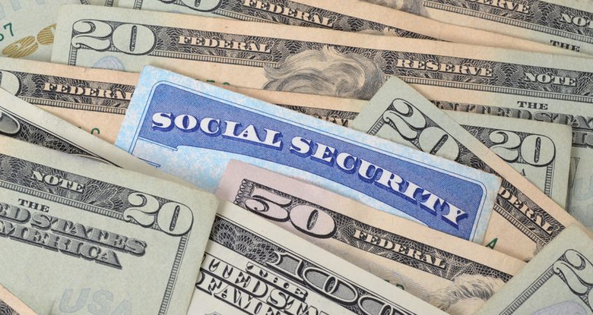 social security card and money concept