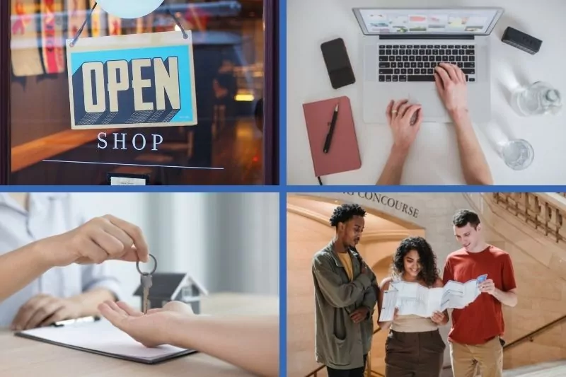 Examples of jobs expats can do overseas including opening a niche store, an online business, real estate, and tour guide