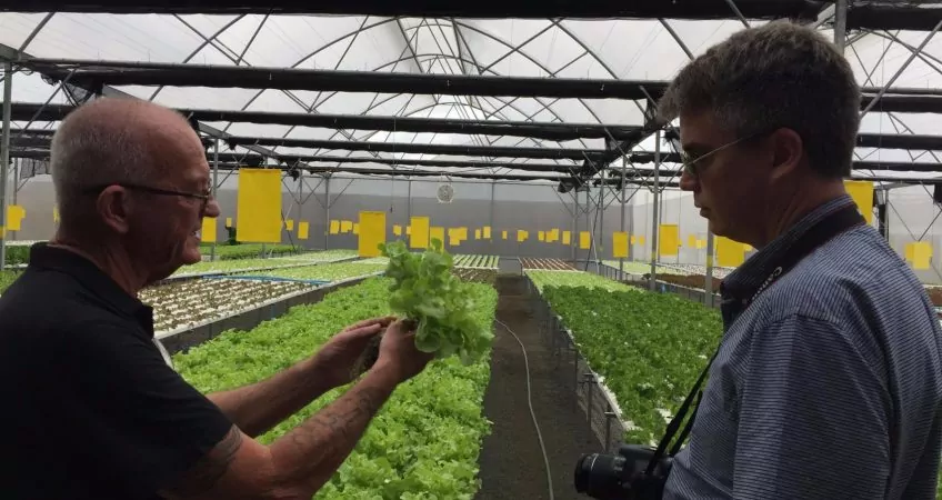 Lief at aquaponics in Thailand