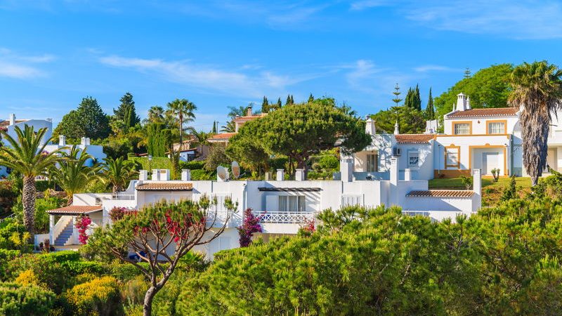 Carvoeiro, Portugal. Real Estate set among green trees