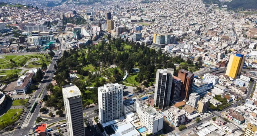 Quito in Ecuador aerial view