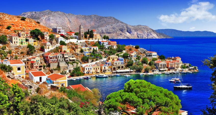 A seaside town in the Mediterranean, Greece