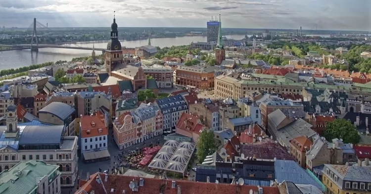 Historic center in Latvia