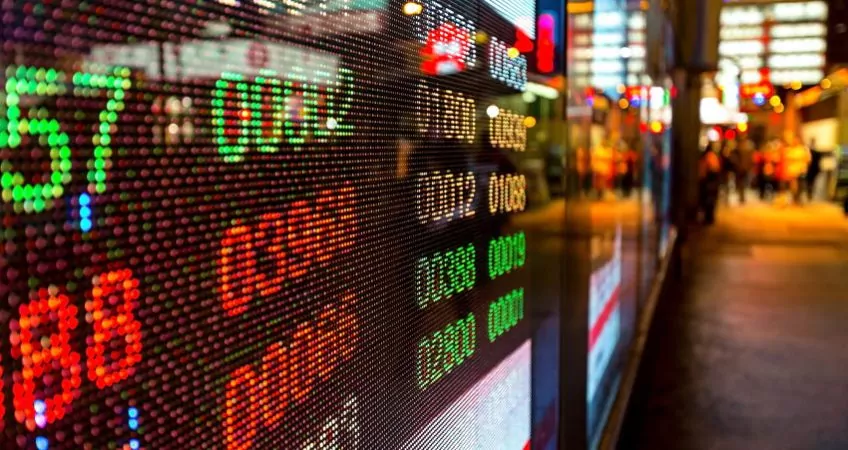 Stock market display board in hong kong