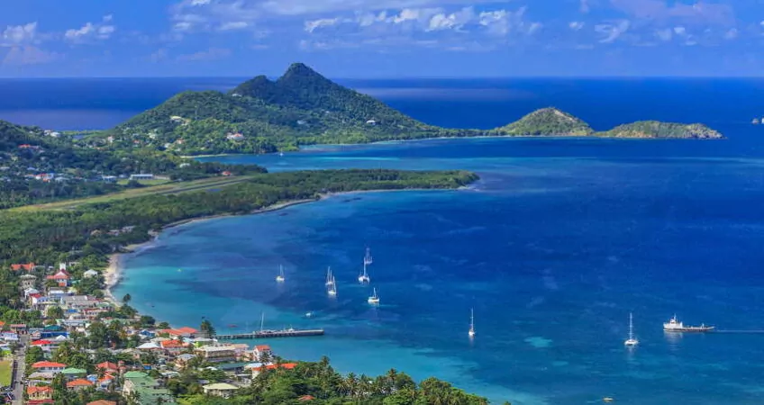 Caribbean town by the sea