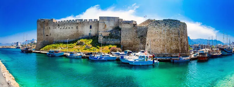 Landmarks of Cyprus - medieval fortress in Kyrenia, turkish part of northen Cyprus