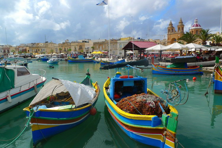 Fishing boats in Gozo, Malta