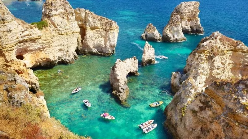 Algarve coast Ponta da Piedade near Lagos, Portugal.