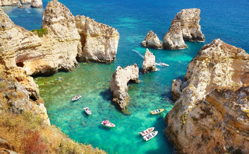 Algarve coast Ponta da Piedade near Lagos, Portugal.