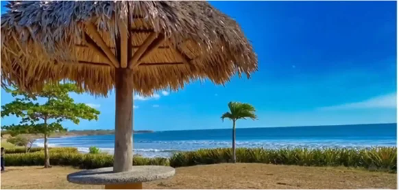 A Nicaragua beach with beautiful blue skies
