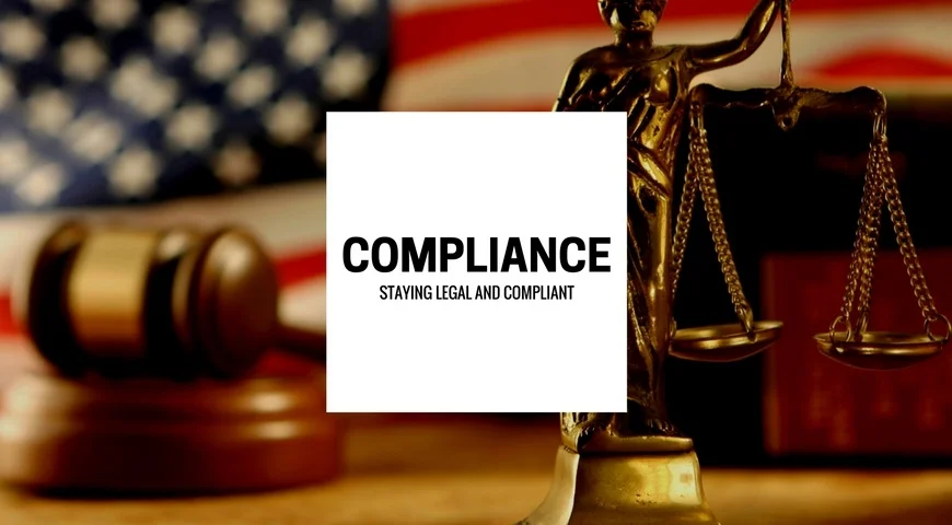 Compliance A gavel and justice scale signifying compliance with the law.
