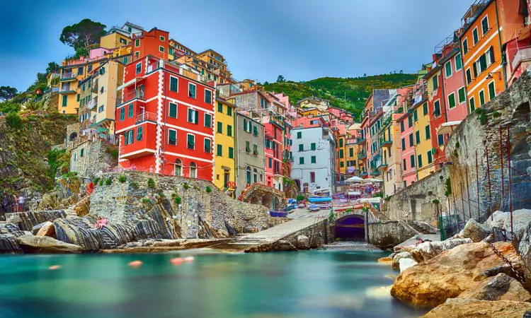 Famous city of Riomaggiore in Italy