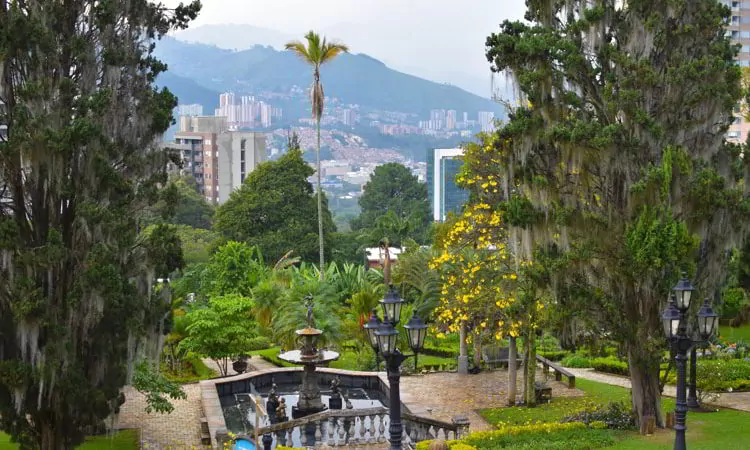 A picturesque cozy park in Medellin, Colombia