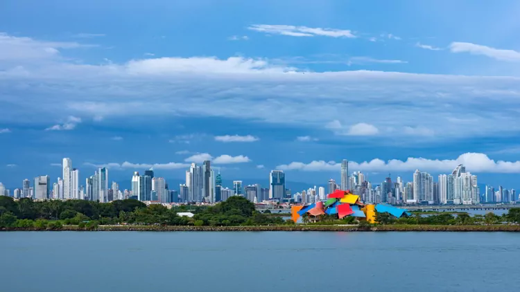 Panama City panorama from sea