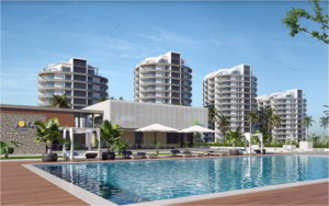 A pool in an apartment building in Northern Cyprus