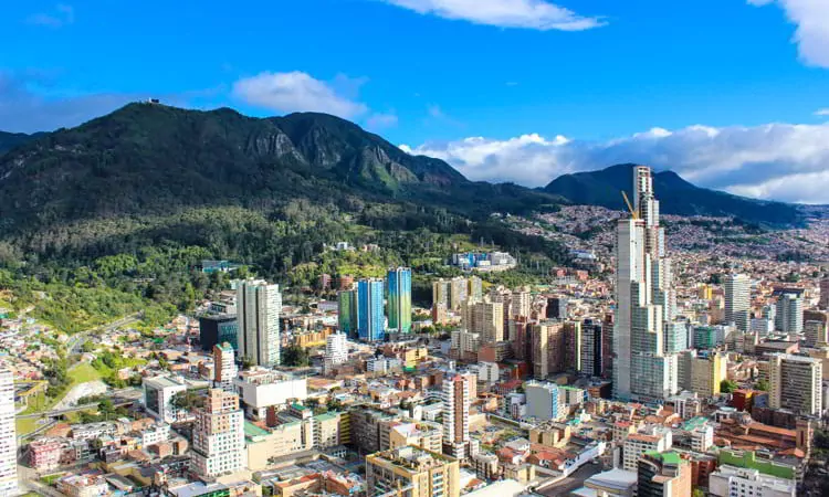 Aerial view of Bogota, Colombia