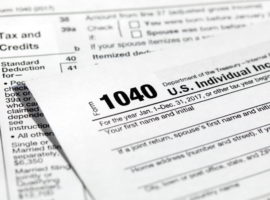 USA tax form 1040 for US individual tax return.
