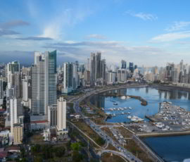 A view of Panama City, Panmaa on a sunny afternoon