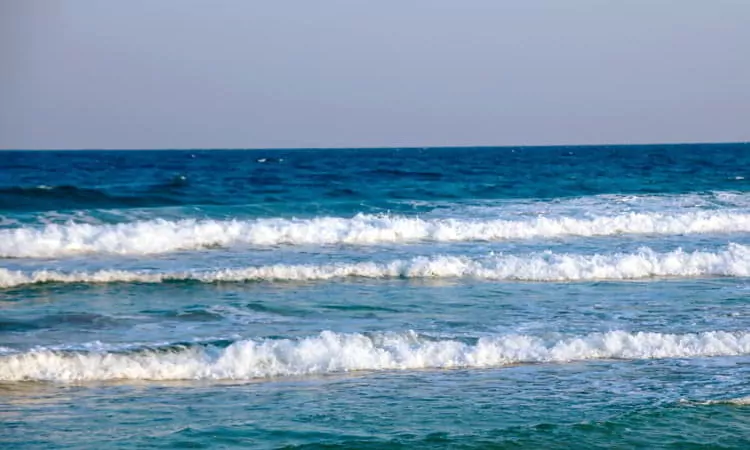 Bright blue beach in Bafra, Cyprus