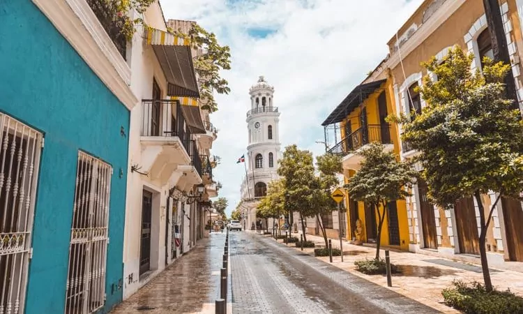 Serene street in Colonial Zone of Santo Domingo, Dominican Republic