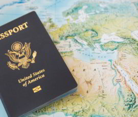 US Passport on the world map
