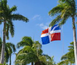 Dominican Republic flag waving with the wind