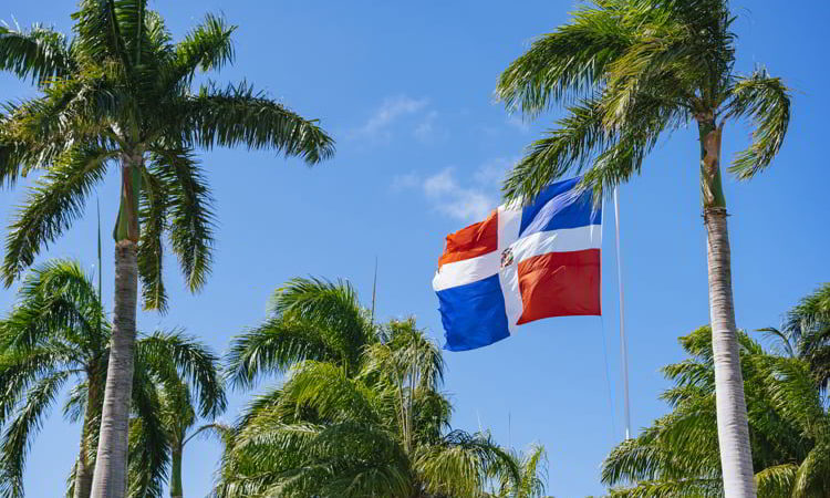 Dominican Republic flag waving with the wind
