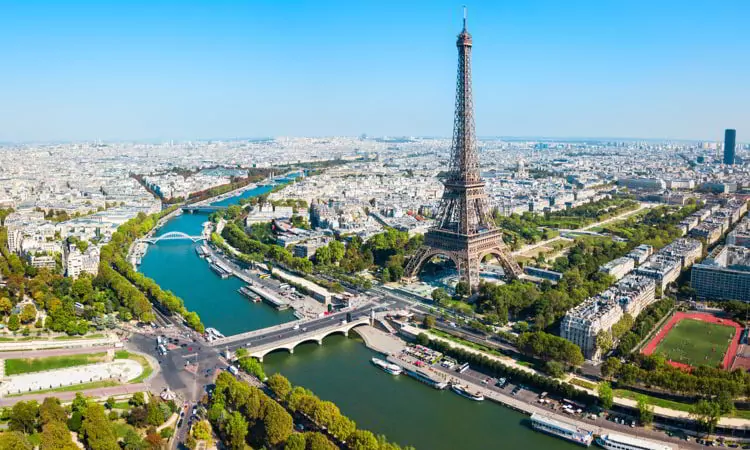 Eiffel Tower aerial view, Paris