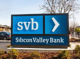 Silicon Valley Bank logo at their headquarters