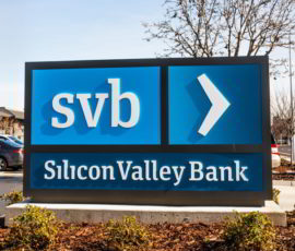 Silicon Valley Bank logo at their headquarters