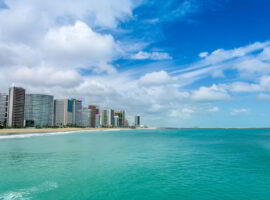 Beach of Fortaleza in Ceara state, Brazil