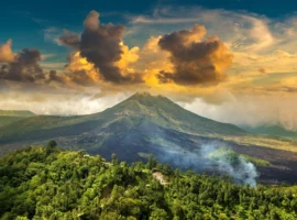 Volcano Batur in Bali. golden visa