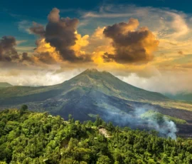 Volcano Batur in Bali. golden visa