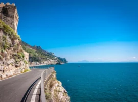 Scenic coastal road near Maiori, Amalfi Coast, Italy