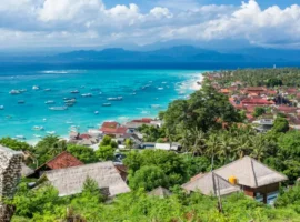 Downloaded Main town of Nusa Lembongan Island, Bali, Indonesia, with boats awaiting to go to mainland Bali